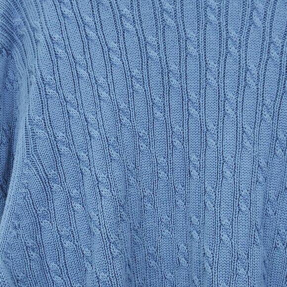 Black Brown 1826 Sweater Men’s 2XL Federal Blue V-Neck Cotton Cable-Knit Cotton - Picture 9 of 12